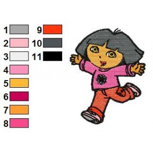 Dora The Explorer So Happy Embroidery Design